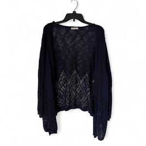 Women's Navy Blue knit BOHO Cardigan 2XL margeaux Ellie